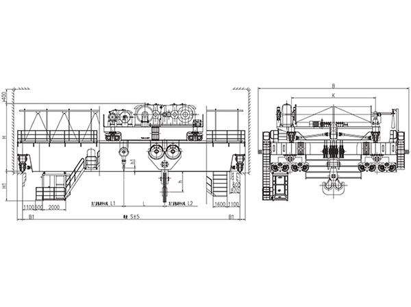 QD型500、100~550、100t吊鉤橋式起（qǐ）重機