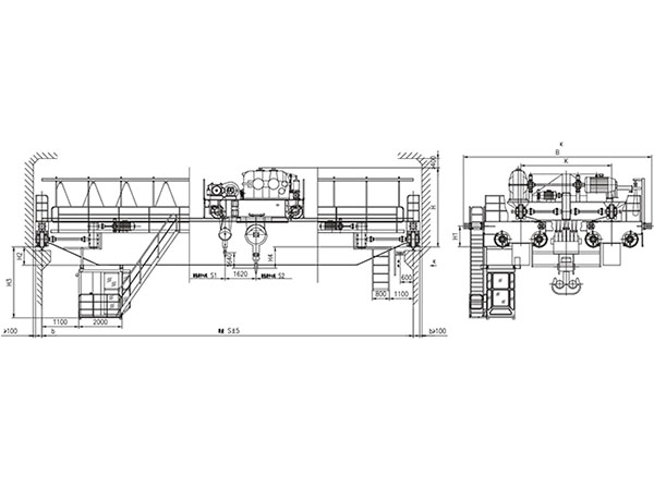 &nbsp;QD型125、32t吊鉤橋式起重機