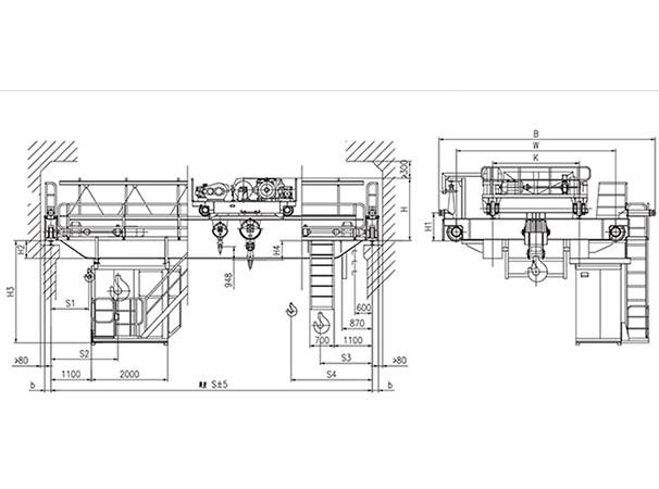 QD型50、10t吊鉤橋式起重機