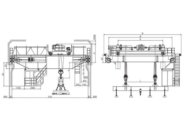 20t電（diàn）磁掛梁橋式起重機（掛梁垂直（zhí）主梁）